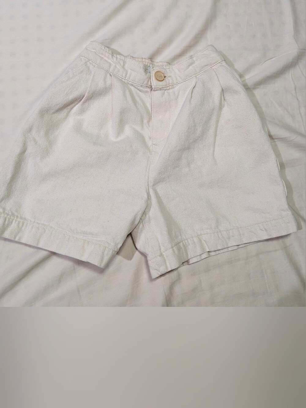 Zara Girls Cotton Short, White Summer Elastic Waist Pockets, Size 10, 140cm